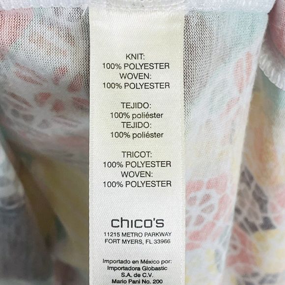 Chico's Modern Print A-Line Short Sleeve Pullover T-Shirt Top Womens 2 Large - Picture 7 of 7